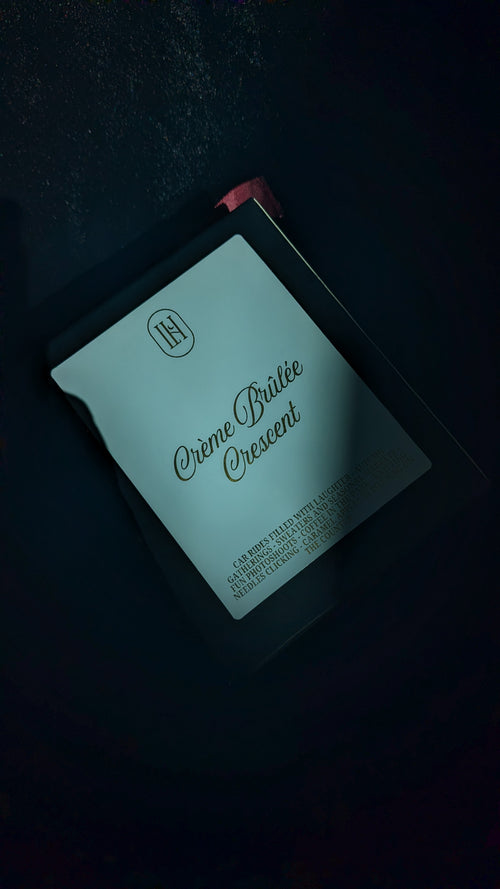 Creme Brulee Crescent Tin Candle